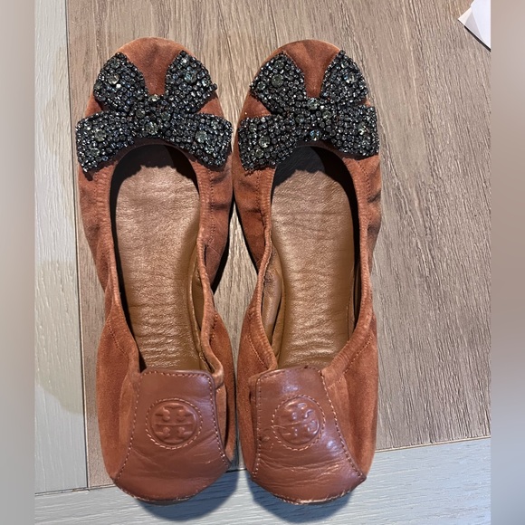 Tory Burch Shoes - Tory Burch Eddie Rhinestone Bow Flat